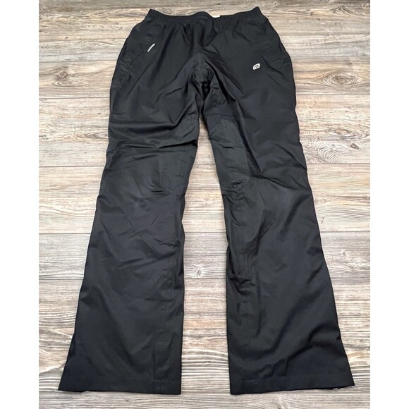 Road Runner Pro Velocity Wind Pants Mens L Running Black Zip Leg Water Resist - Picture 1 of 16